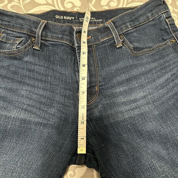 Old Navy Jeans Women 6Regular Blue Original Mid Rise Straight Leg Raw Hem Preppy - Picture 5 of 11
